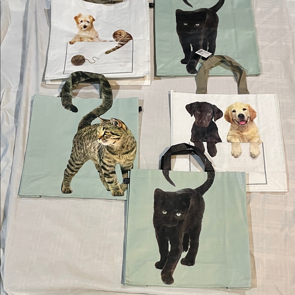 Animal Print Tote Bags - Black and Green